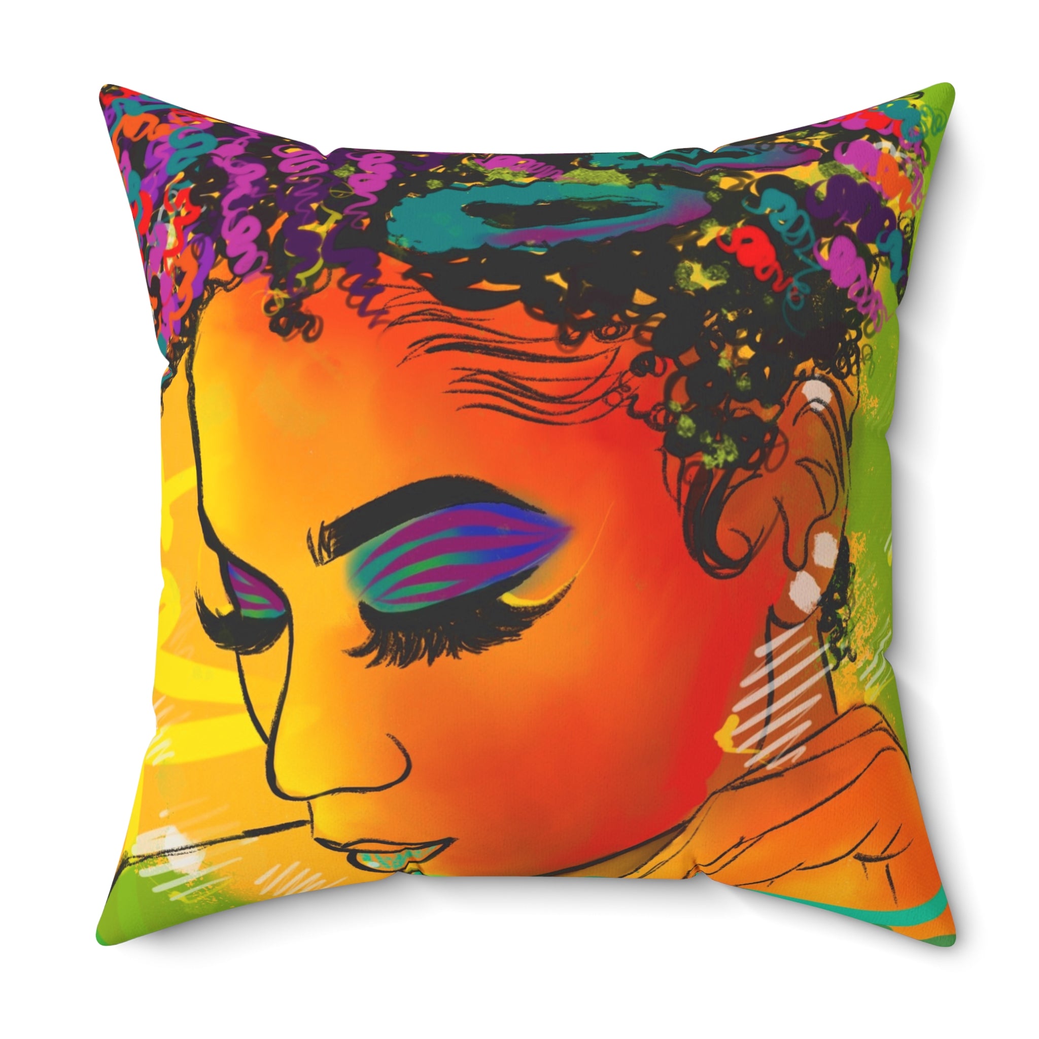 "Vivid Goddess" Throw Pillow