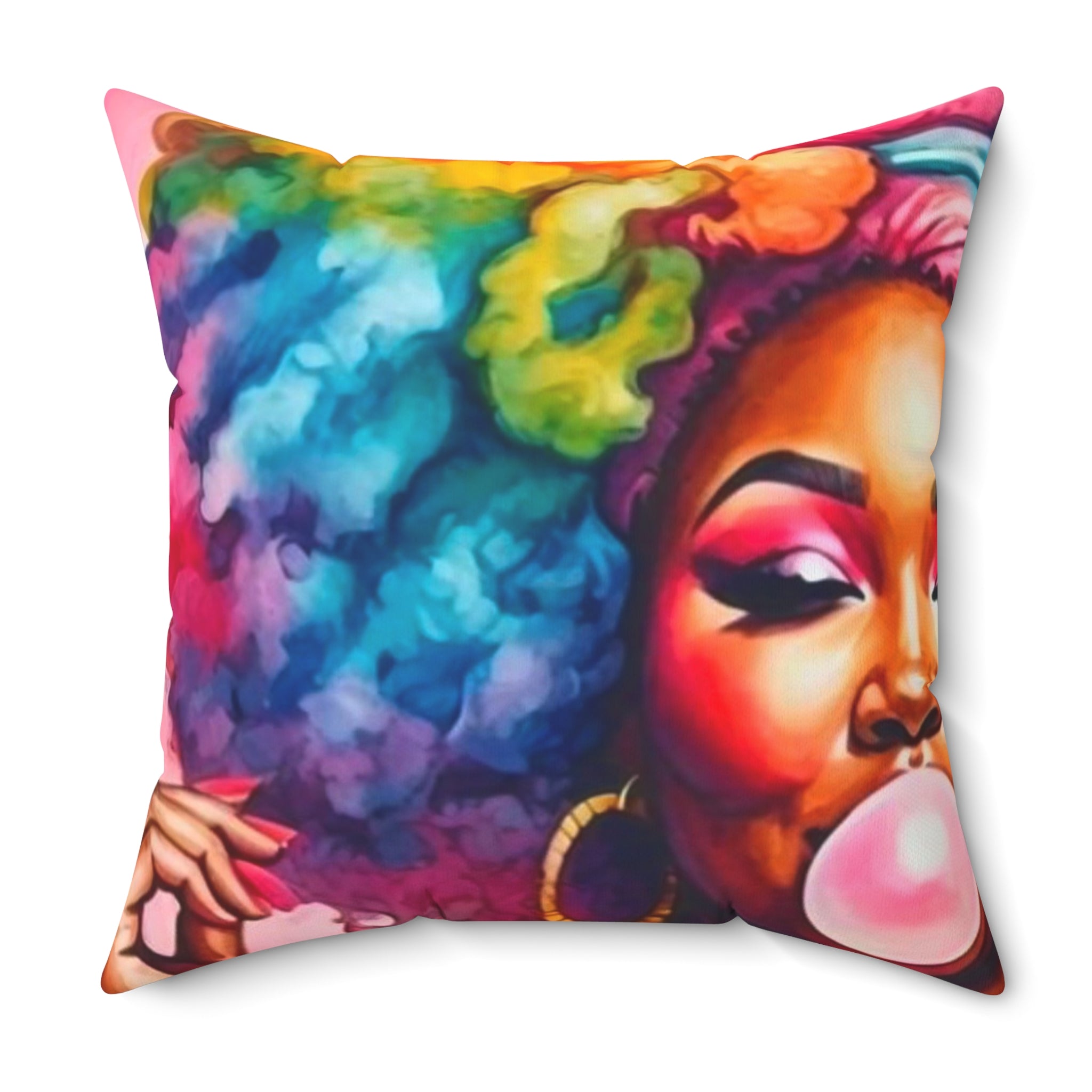 "Cotton Candy Bubble Gum" Throw Pillow