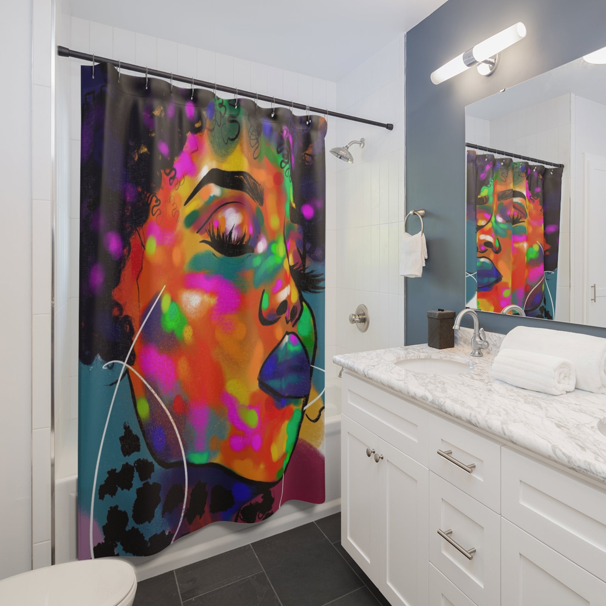 "Color Waves"  Shower Curtain