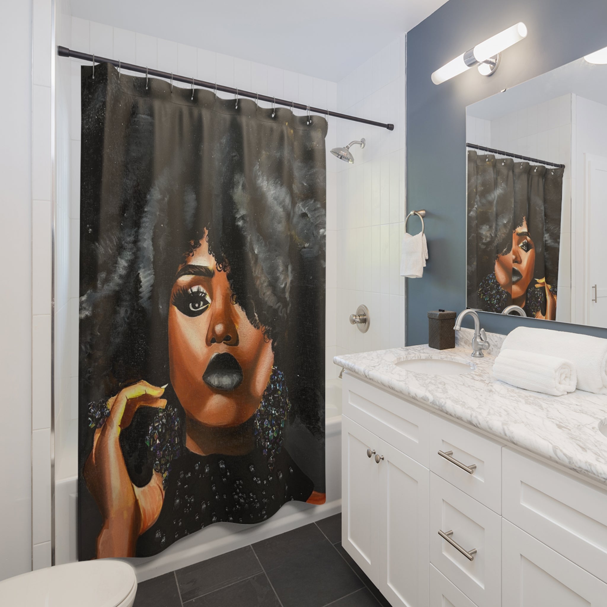 "Black Diamond"  Shower Curtain