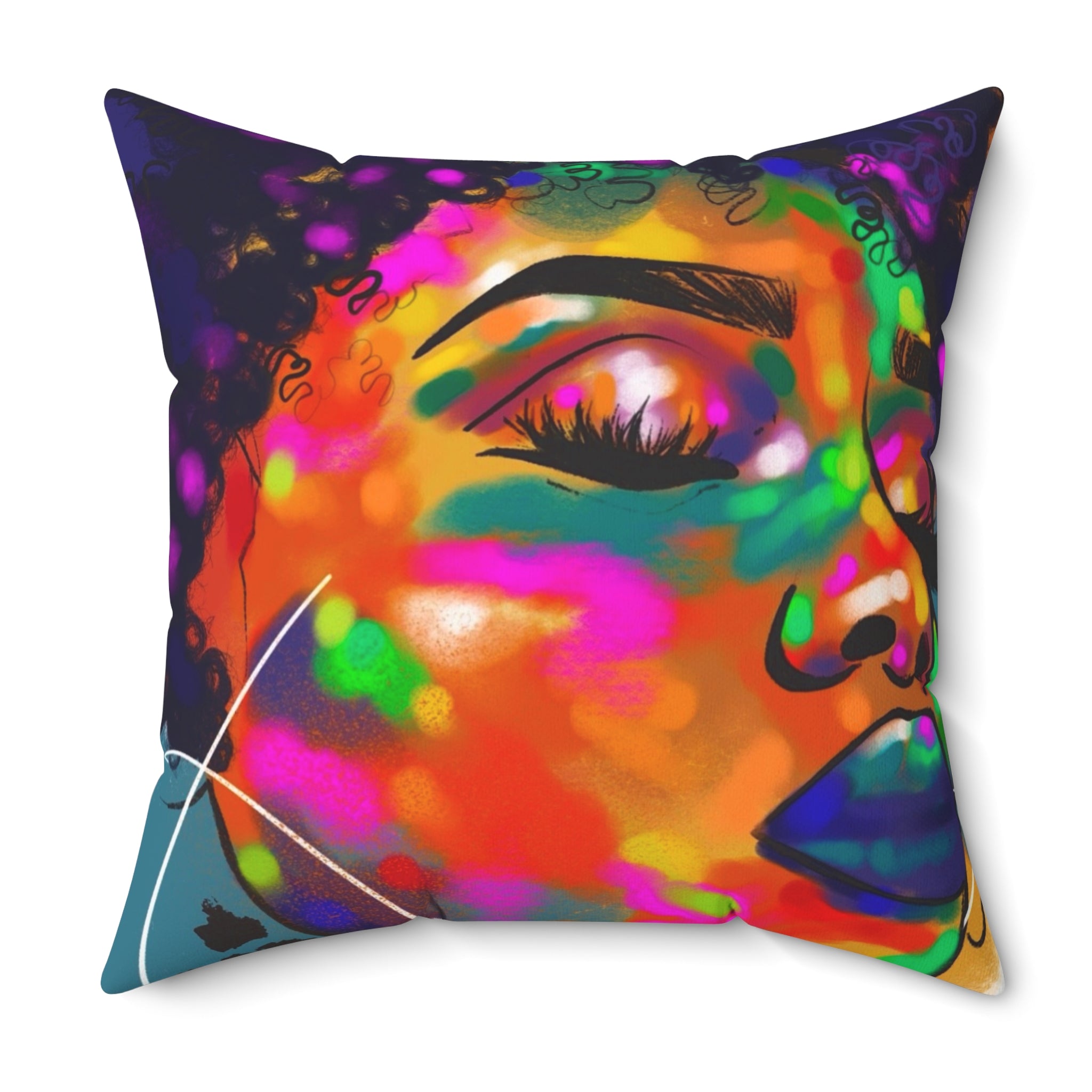 "Color Waves" Throw Pillow
