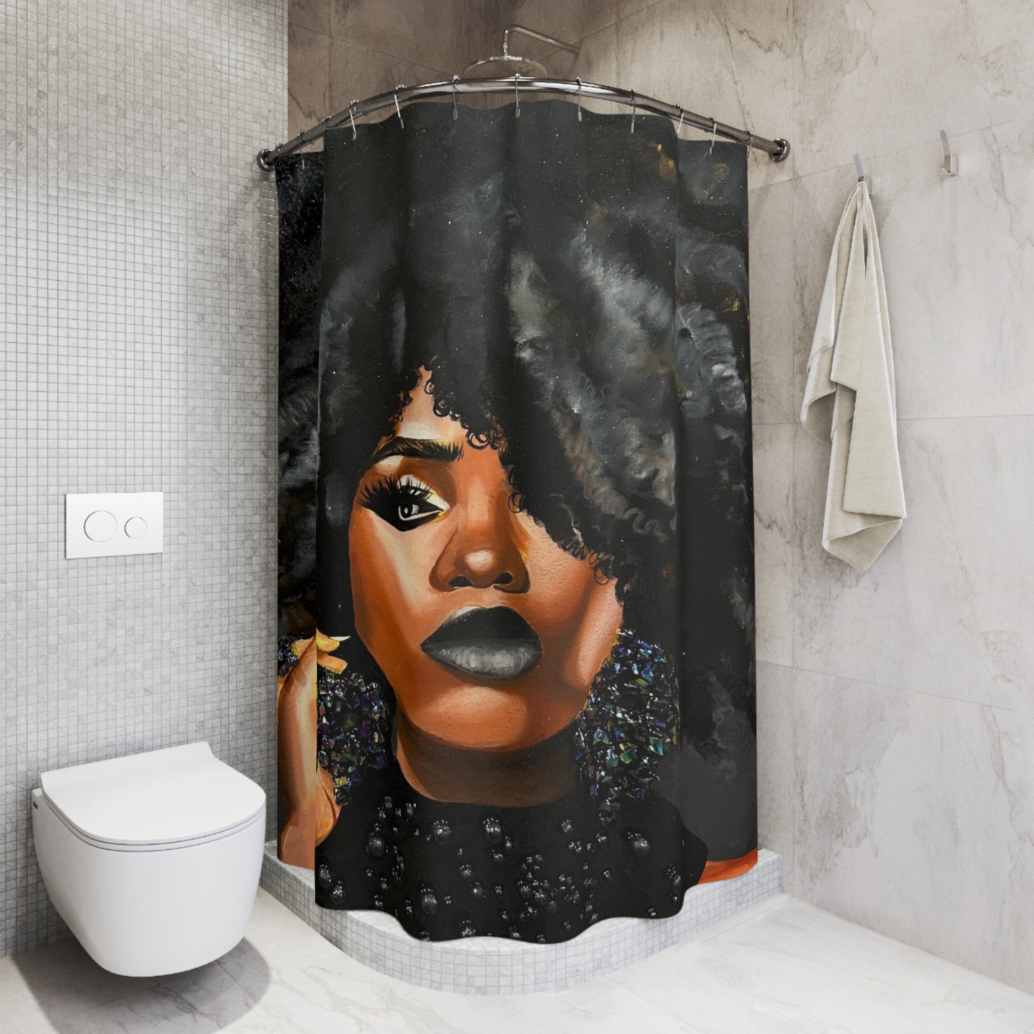 "Black Diamond"  Shower Curtain