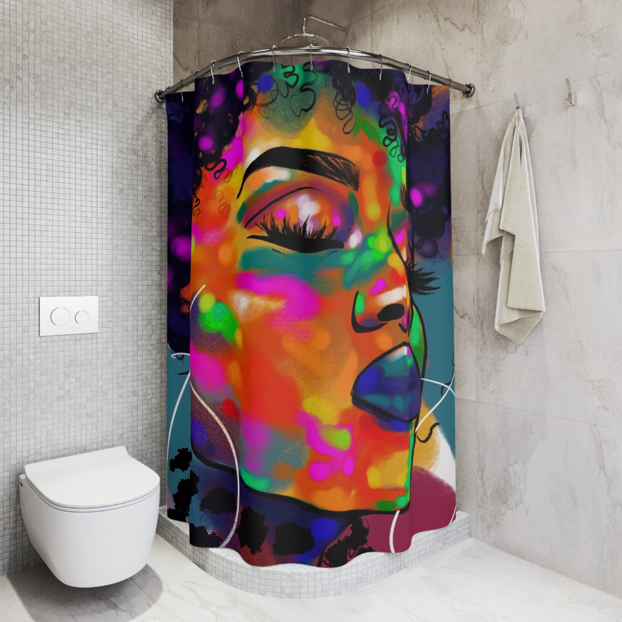 "Color Waves"  Shower Curtain