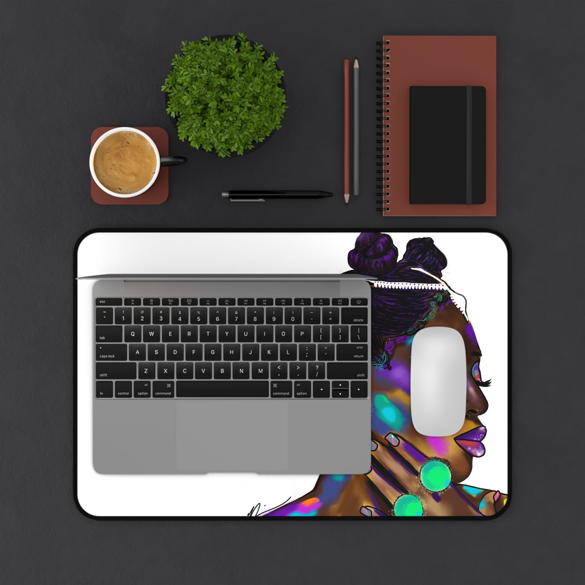 "Bantu Knots" Desk Mat