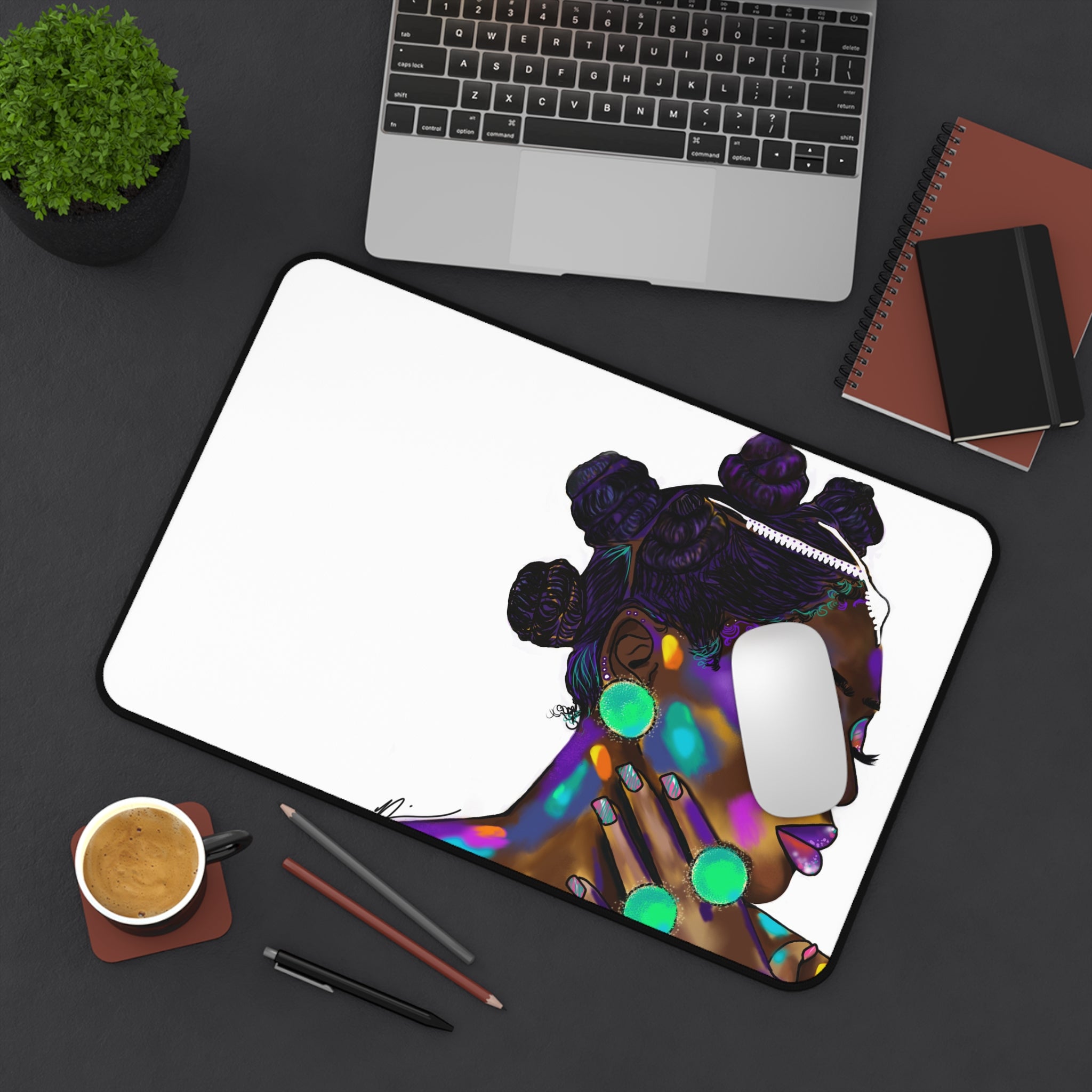 "Bantu Knots" Desk Mat